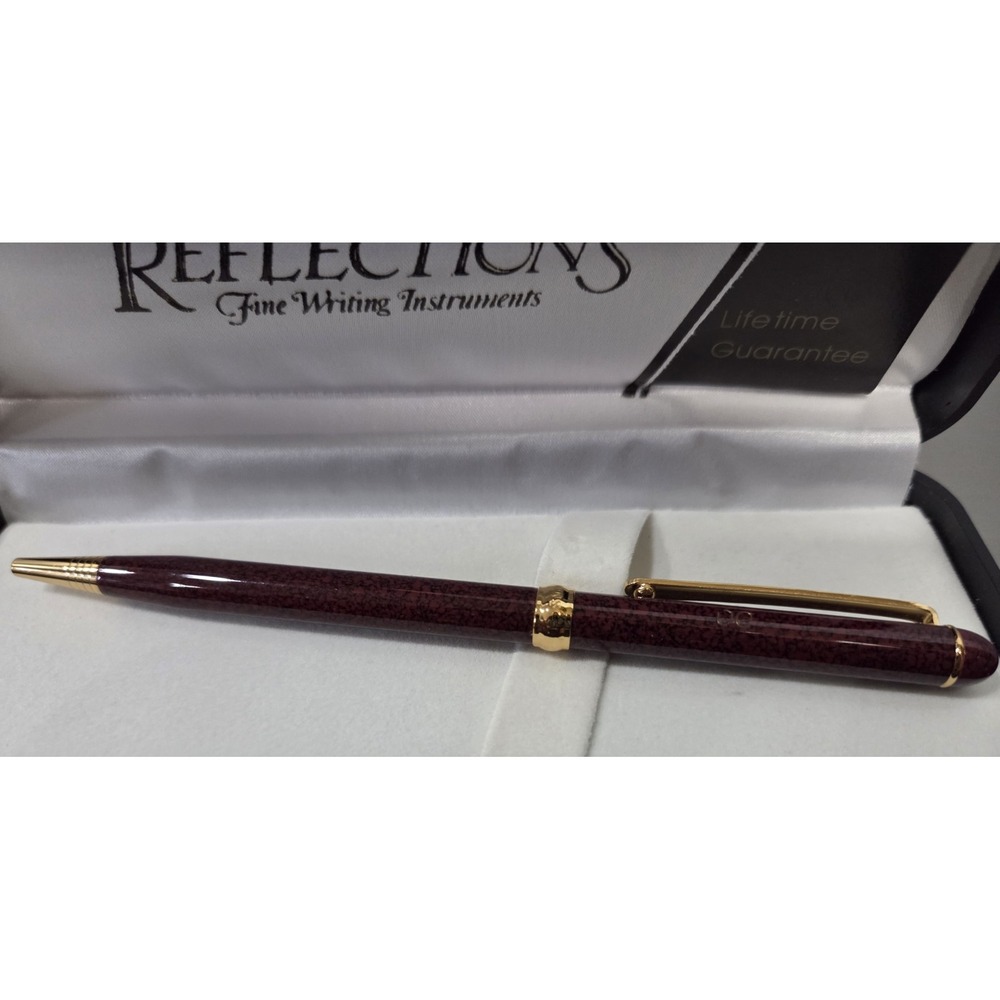 Vintage Reflections Fine Writing Instruments Brown Pen In Case with initials VC - Picture 4 of 8